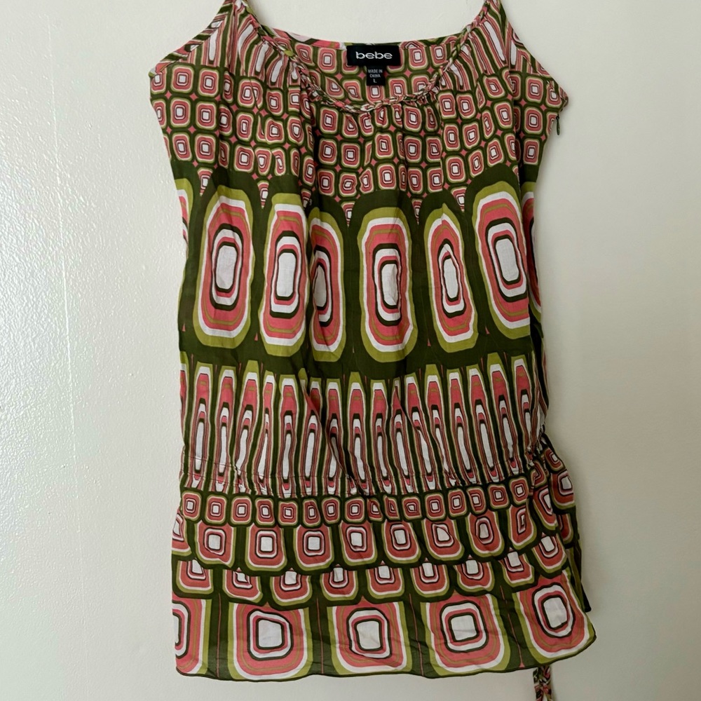 Bebe Vintage Mixed Print Boho Top - Picture 4 of 15